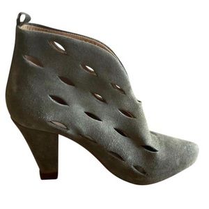 Anthropologie Surface to Air Perforated High Back Suede Booties
